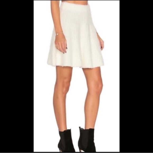 LOVERS + FRIENDS BE FLIRTY SOFT KNIT IVORY SKIRT S - Picture 2 of 6